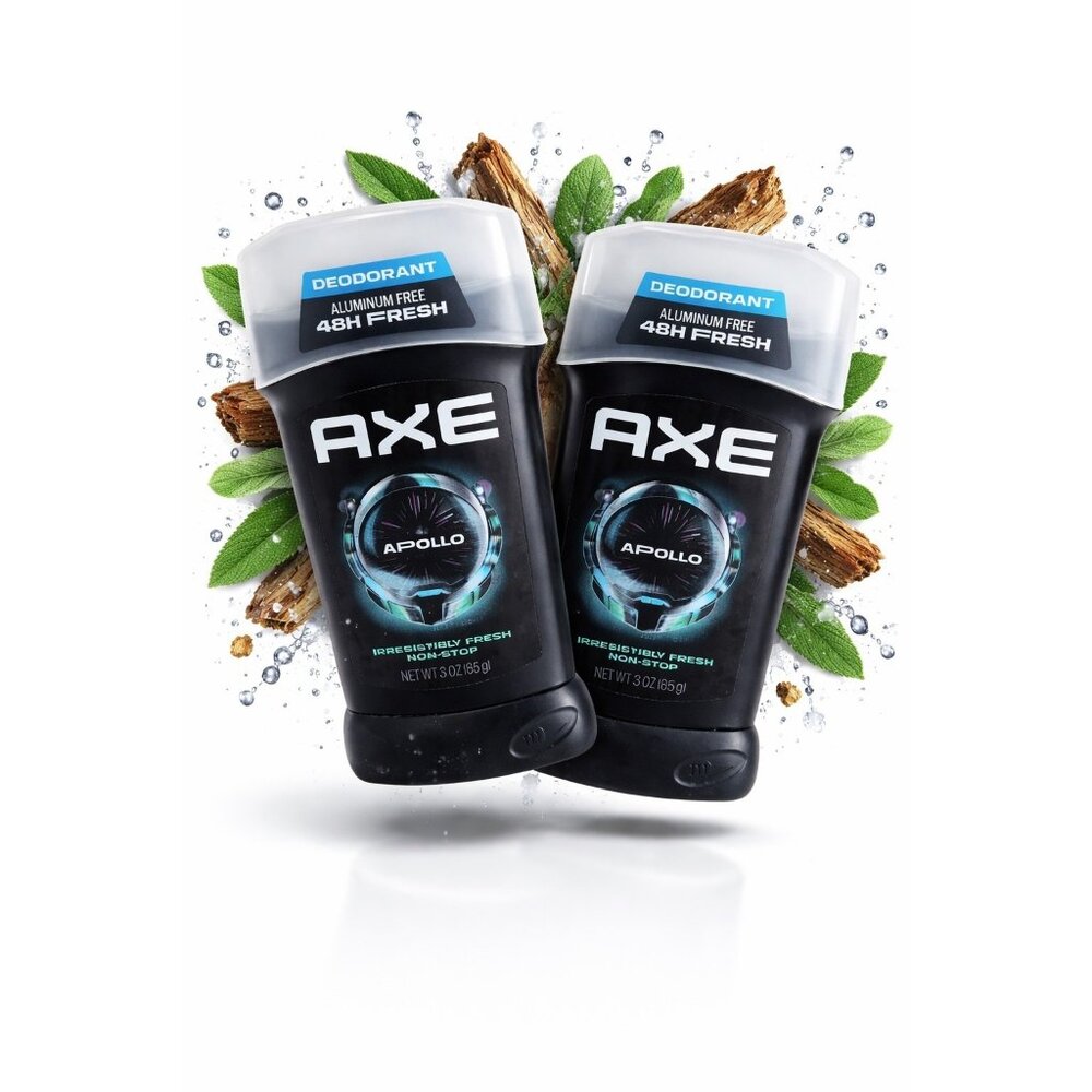 LOT OF‎ 2 Axe Apollo Aluminum Free Stick Deodorant 3oz Sage Cedarwood